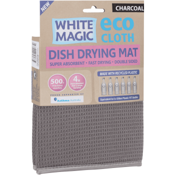 White Magic Dish Drying Mat Charcoal 